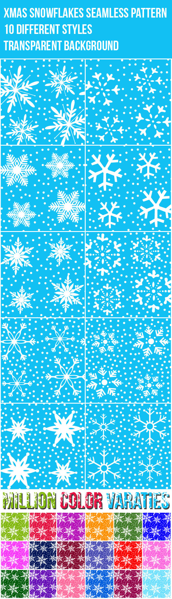 Xmas Snowflakes Seamless Pattern - Nature Textures / Fills / Patterns