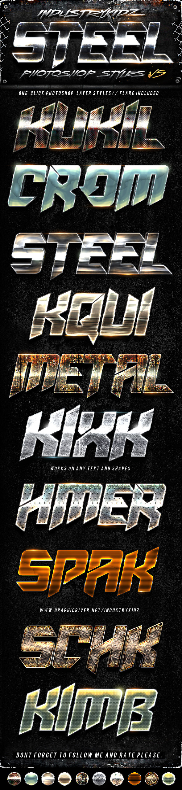 Metal Photoshop Layers Styles V5 - Text Effects Styles