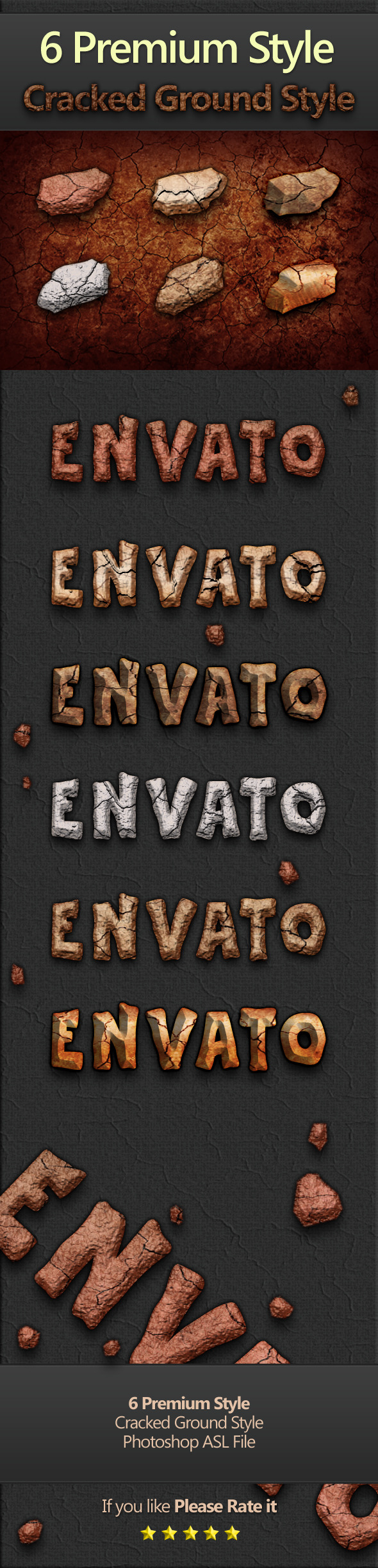 6 Premium Style : Cracked Ground Style - Text Effects Styles
