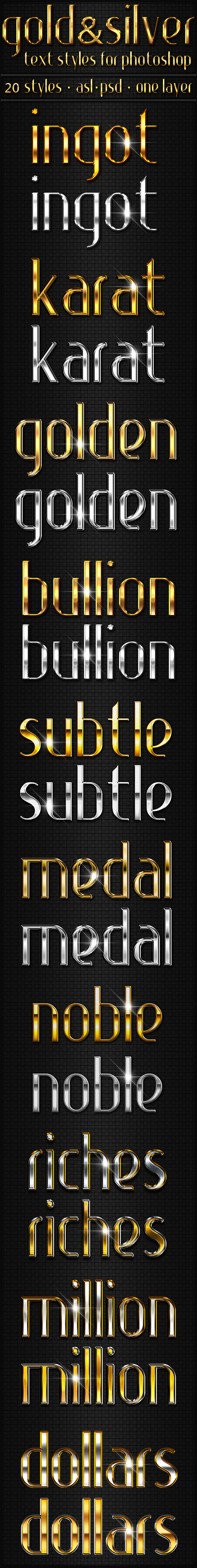 Gold & Silver - Text Styles - Text Effects Styles