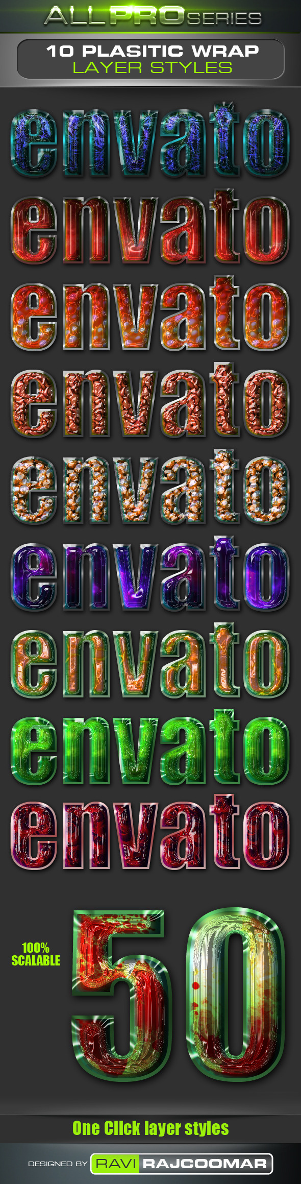Plastic Wrap Layer Styles - Text Effects Styles