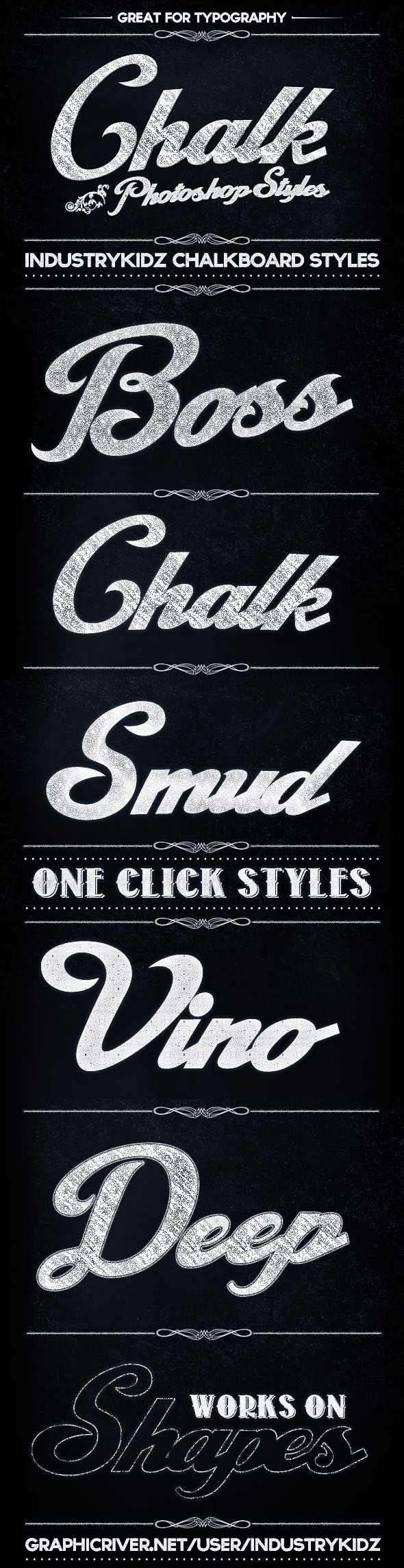 Chalkboard Photoshop Layer Styles - Text Effects Styles