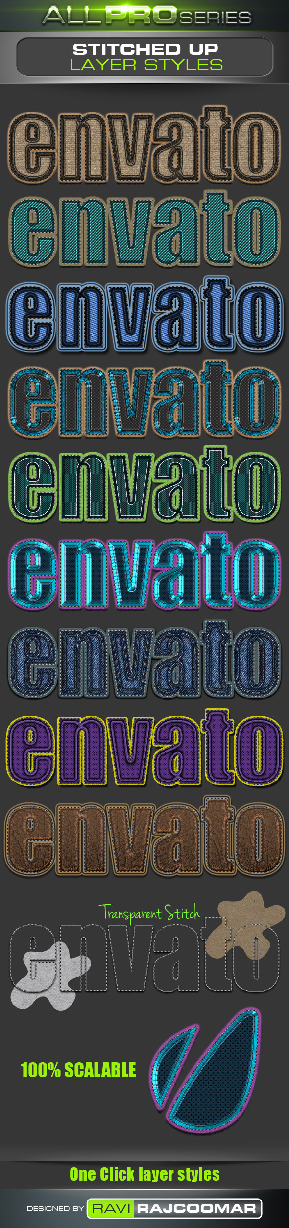 Stitched UP Layer Styles - Text Effects Styles