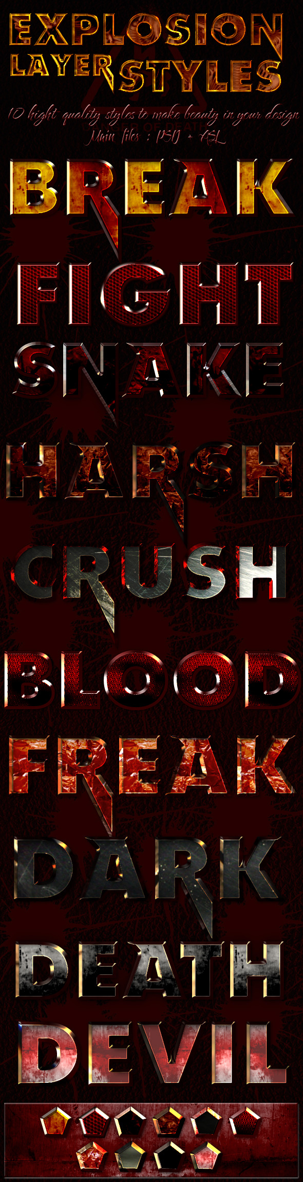 Explosion Layer Styles - Text Effects Styles