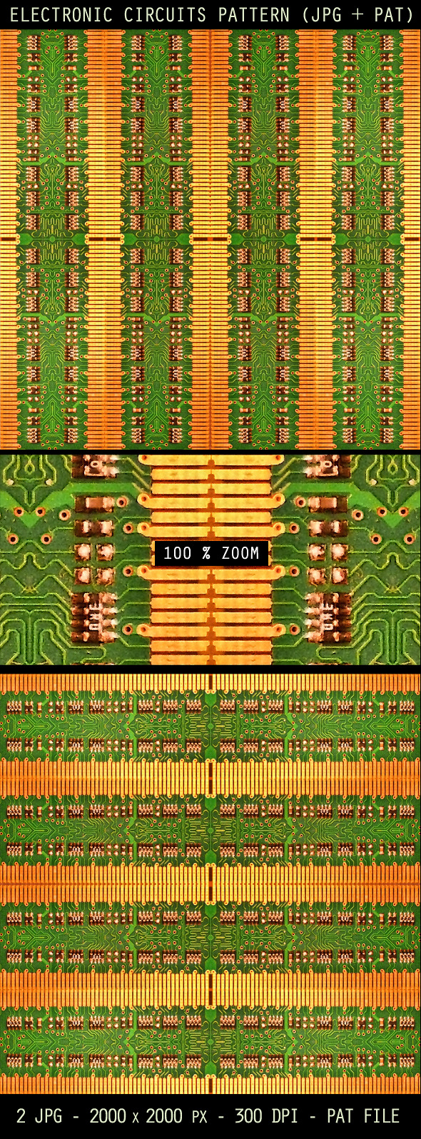 Electronic Circuit Patterns & Backgrounds - Techno / Futuristic Textures / Fills / Patterns