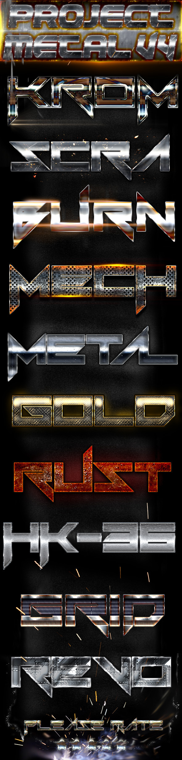 Project Metal V4 - Photoshop Text Styles - Text Effects Styles