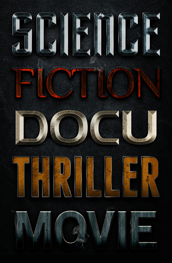 5 Cinematic Layer Styles - Part 2 - Text Effects Styles