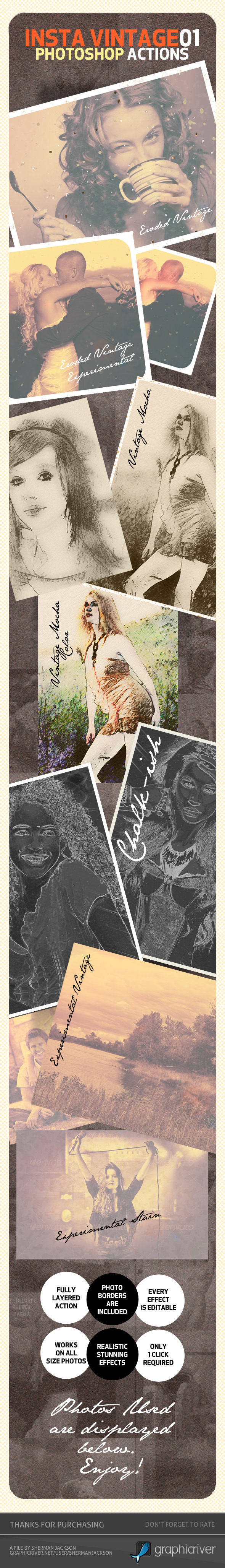 INSTA Vintage Photoshop Actions (ATN) - Photo Effects Actions