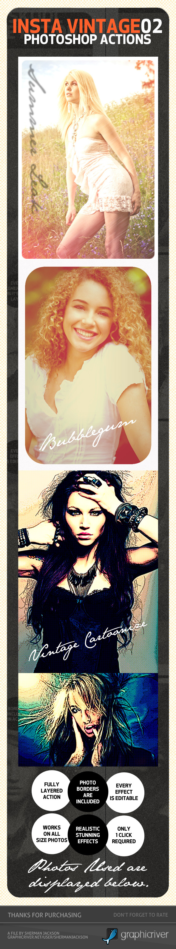 INSTA Vintage Photoshop Actions (ATN)#2 - Photo Effects Actions