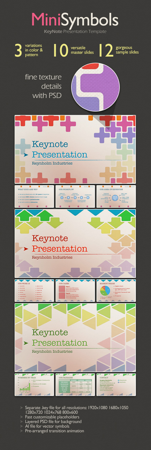 MiniSymbols Keynote Presentation Template - Creative Keynote Templates