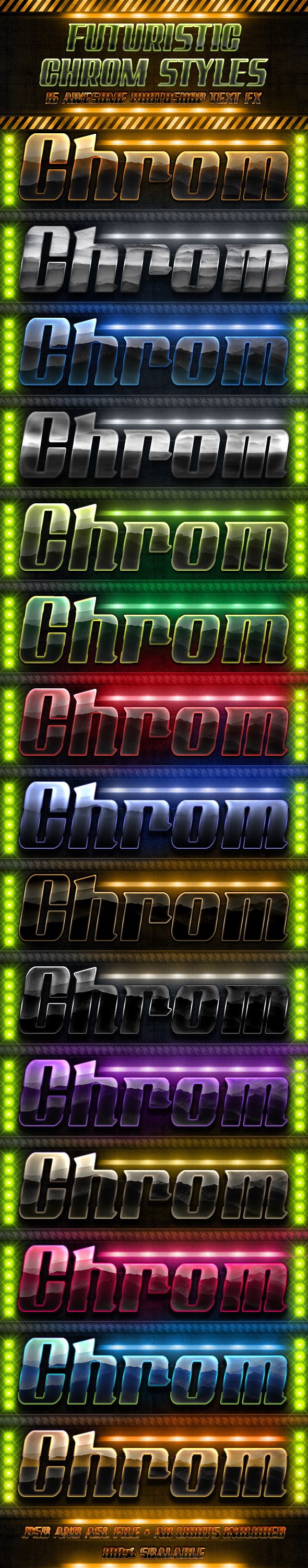 Futuristic Chrome Styles - Text Effects Styles