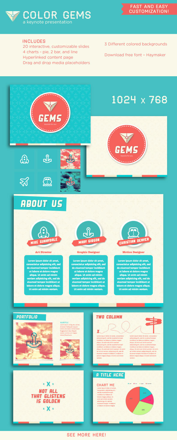 Color Gems Keynote Presentation - Creative Keynote Templates