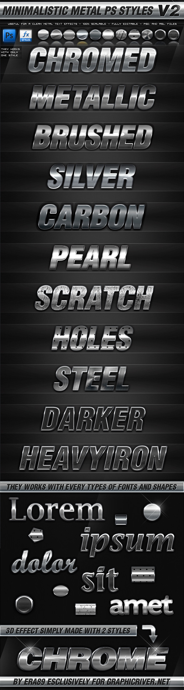 Minimalistic Metal Styles V2 - Text Effects Styles