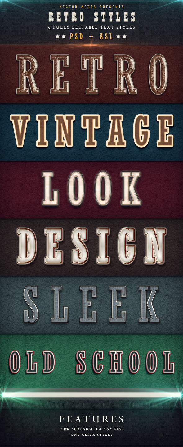 Retro Styles - Text Effects Actions