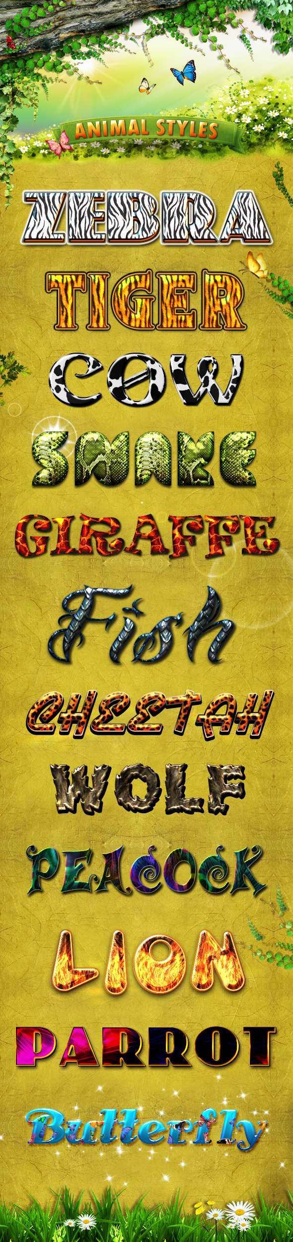 Animal Styles - Text Effects Styles