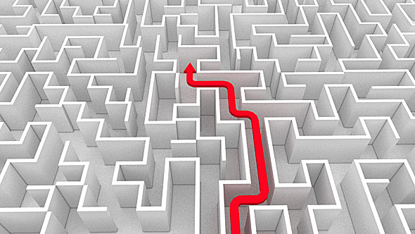 Red Arrow Moves In a Labyrinth