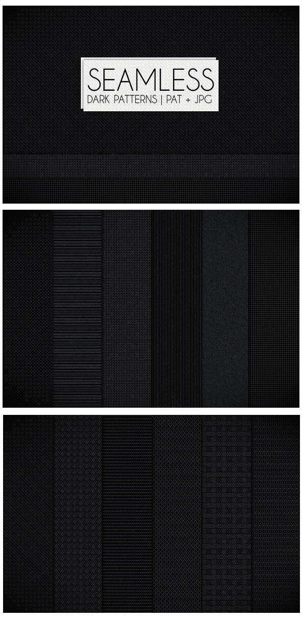 12 Seamless Dark Patterns - Textures / Fills / Patterns Photoshop