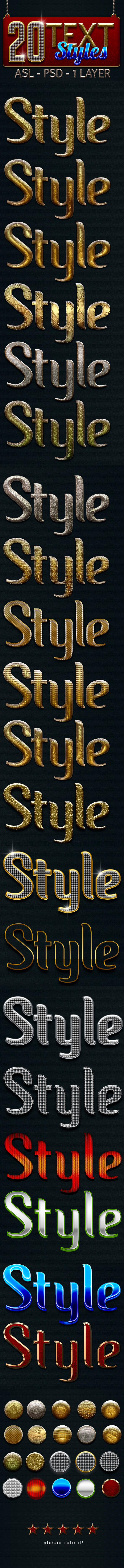 20 Text Layer Styles - Text Effects Styles