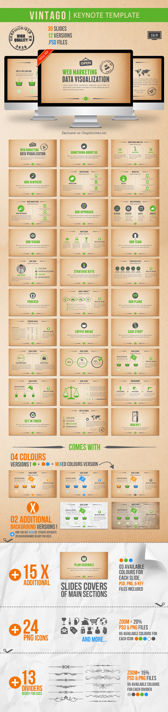 Vintago Keynote Template - Creative Keynote Templates