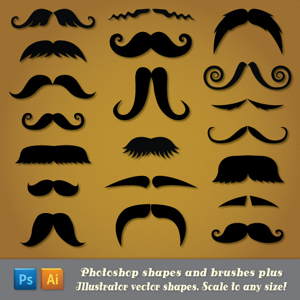 Moustache Custom Shapes - People Shapes