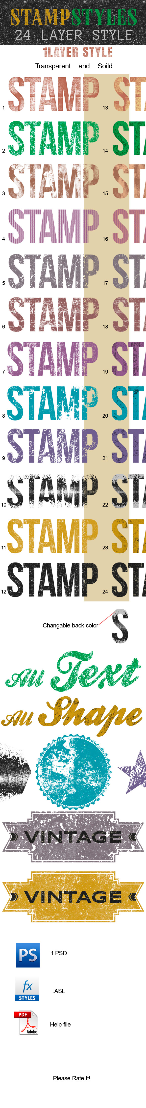 Stamp Layer Style - Text Effects Actions