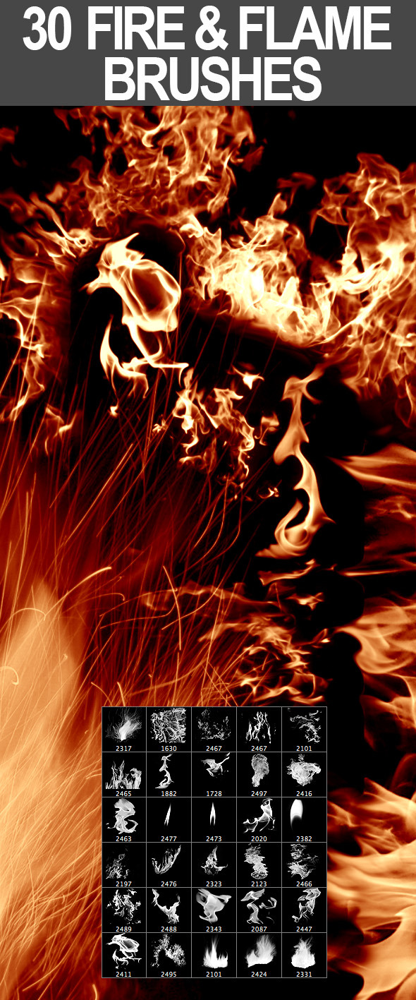 30 Fire & Flame Brushes - Miscellaneous Brushes