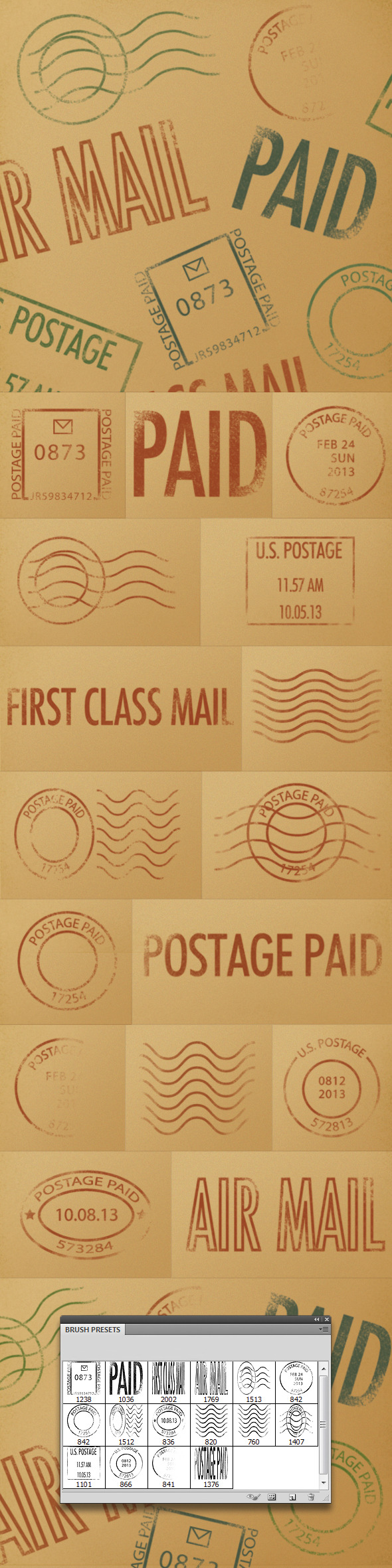 Postmark Brushes - Flourishes Brushes