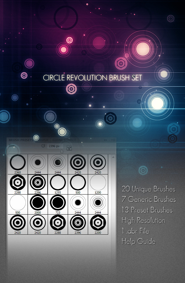 Circle Revolution Brush Set - Abstract Brushes