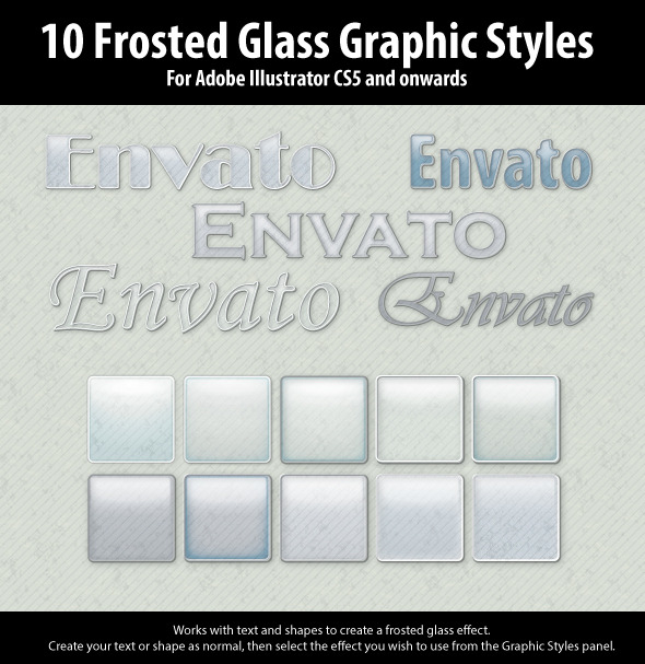 10 Frosted Glass Graphic Styles for Illustrator - Styles Illustrator