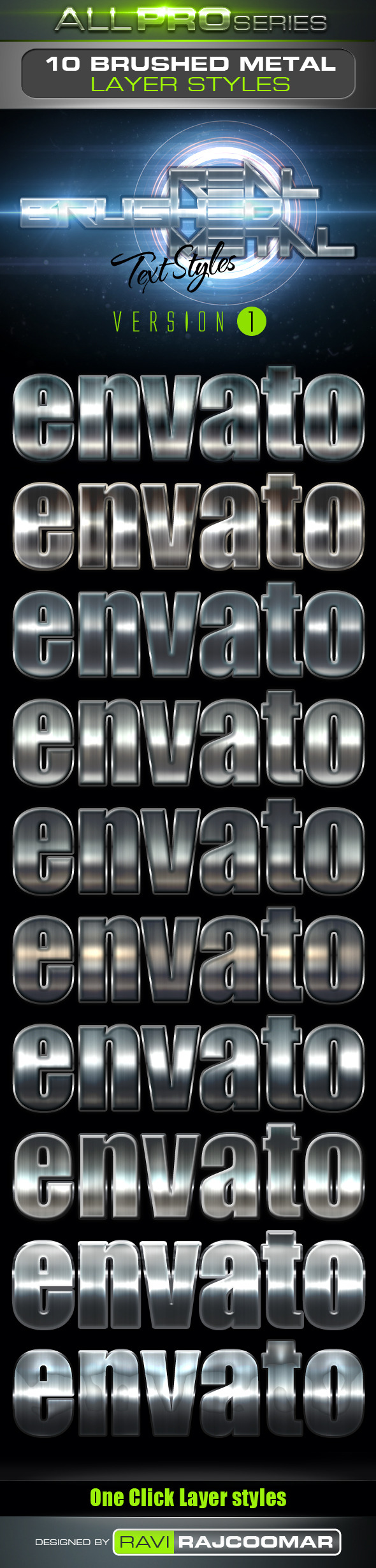 Real Brushed Metal Text Styles Vol.1 - Styles Photoshop