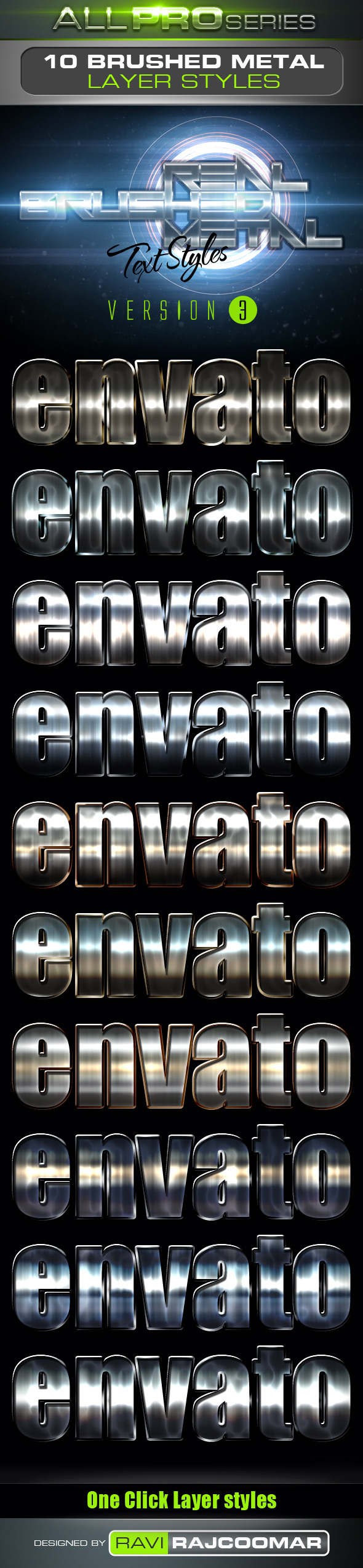 Real Brushed Metal Text Styles Vol.3 - Styles Photoshop