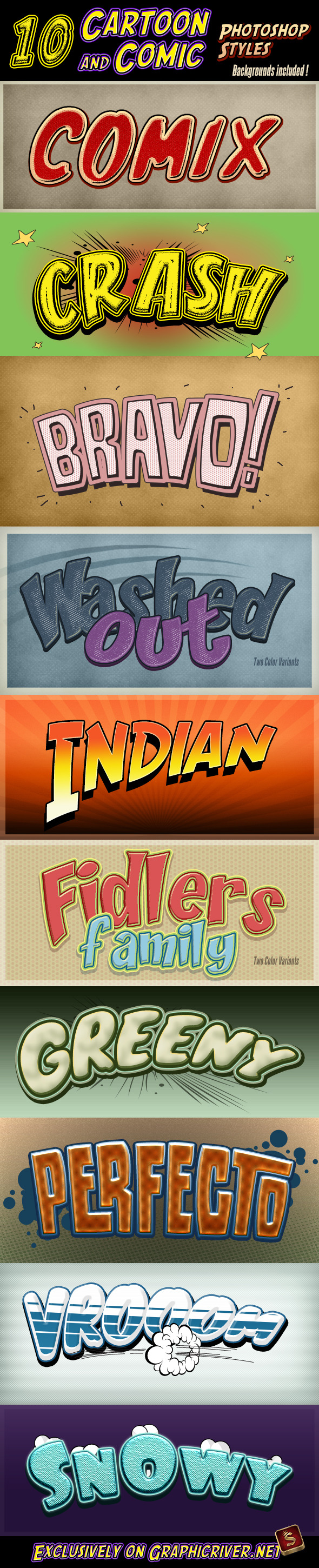 Cartoon and Comic Book Styles - Part 6 - Styles Photoshop