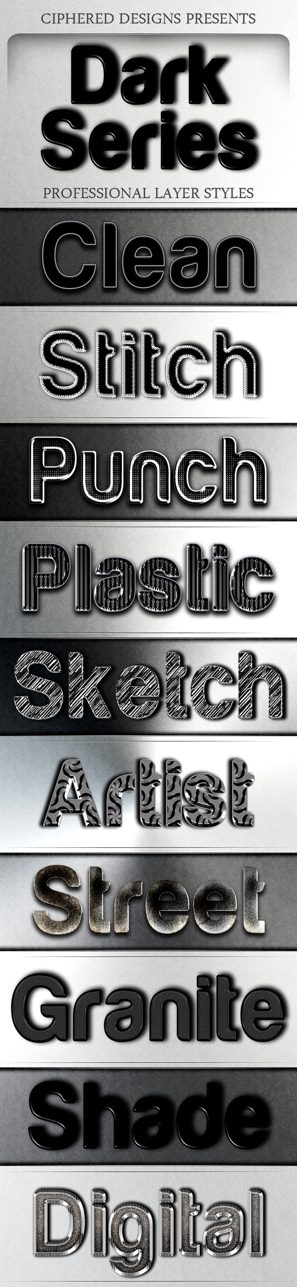 Dark Series - Professional Layer Styles - Text Effects Styles