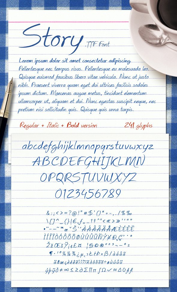 Story Font - Hand-writing Script