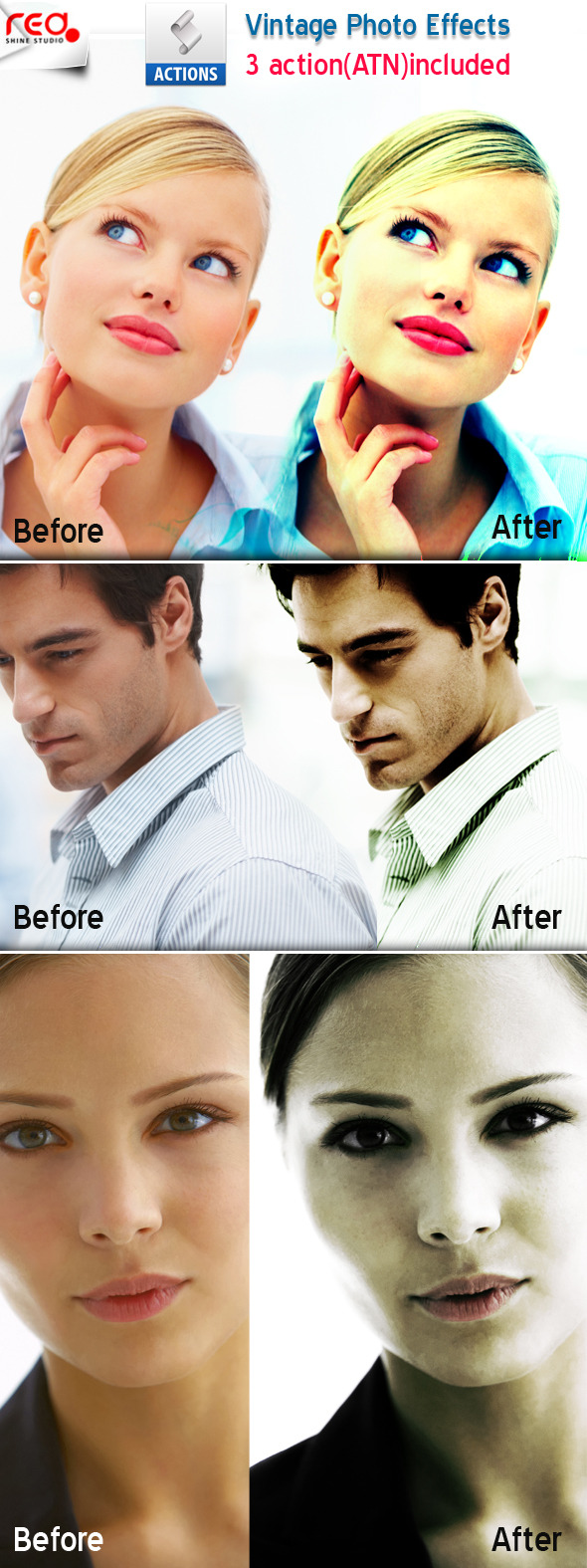 3 Photoshop Special Effects - Photo Effects Actions