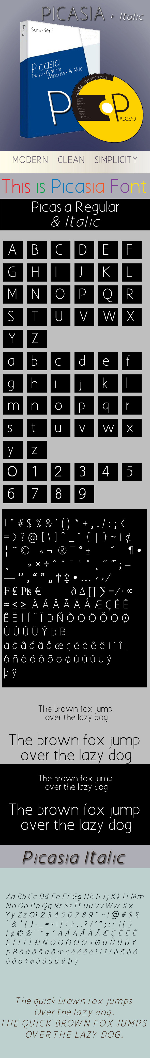 Picasia Regular & Italic Classic Fonts - Fonts