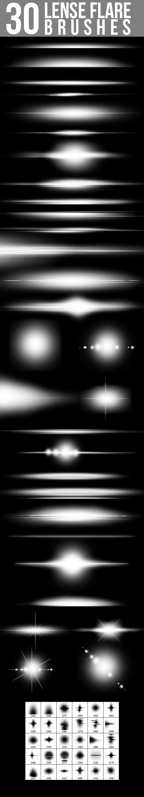 30 Lense Flare Brushes - Miscellaneous Brushes