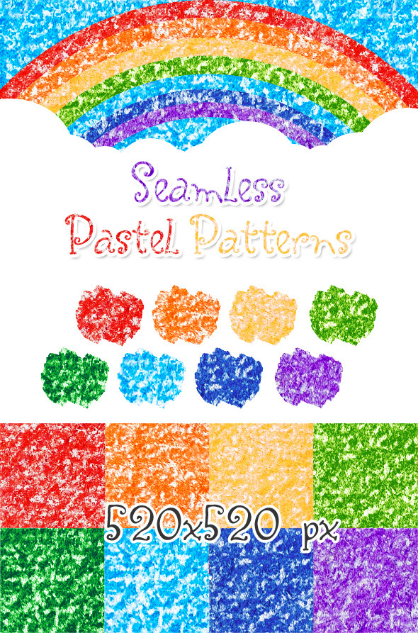 Tileable Wax Crayon Patterns - Artistic Textures / Fills / Patterns