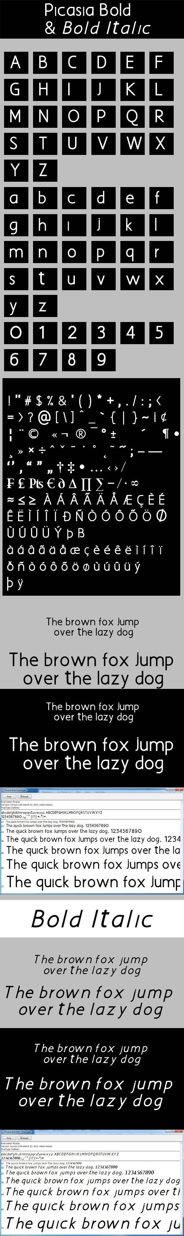 Picasia Bold & Picasia Bold Italic Fonts - Sans-Serif Fonts