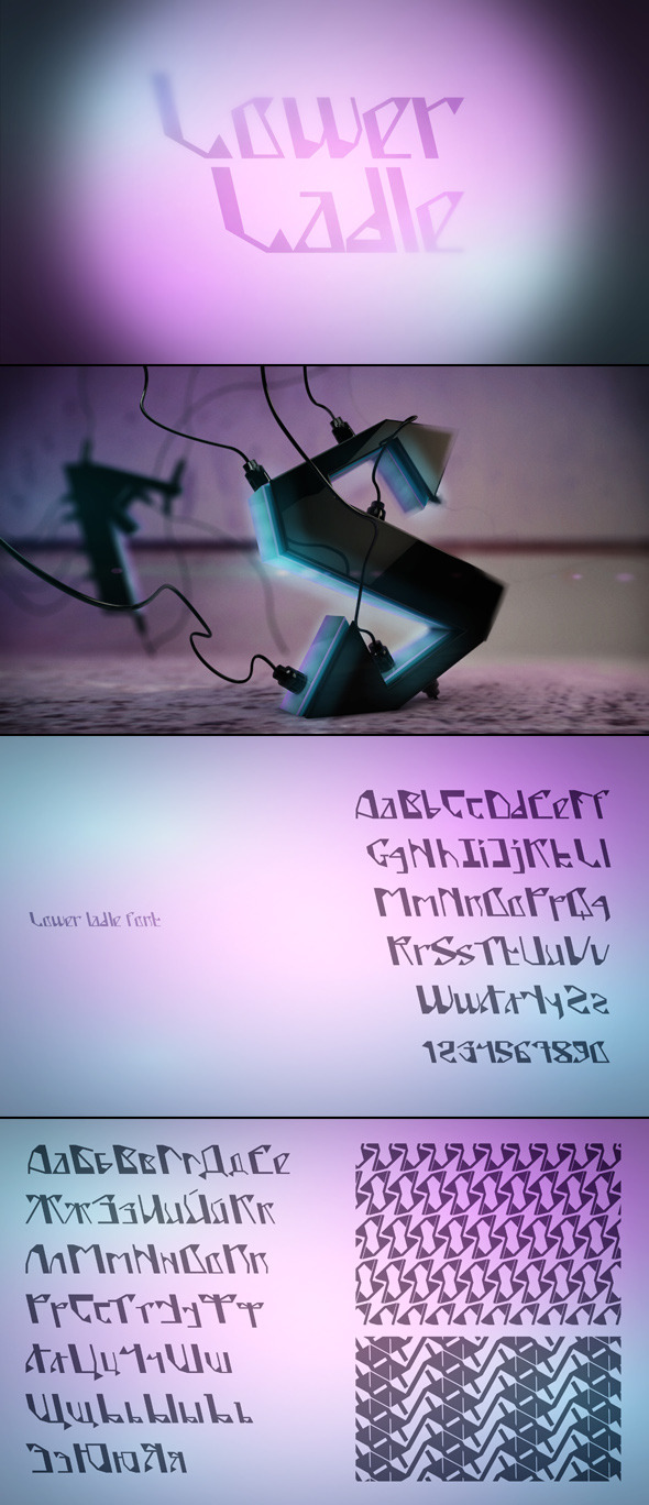 Lower Ladle Font - Futuristic Decorative