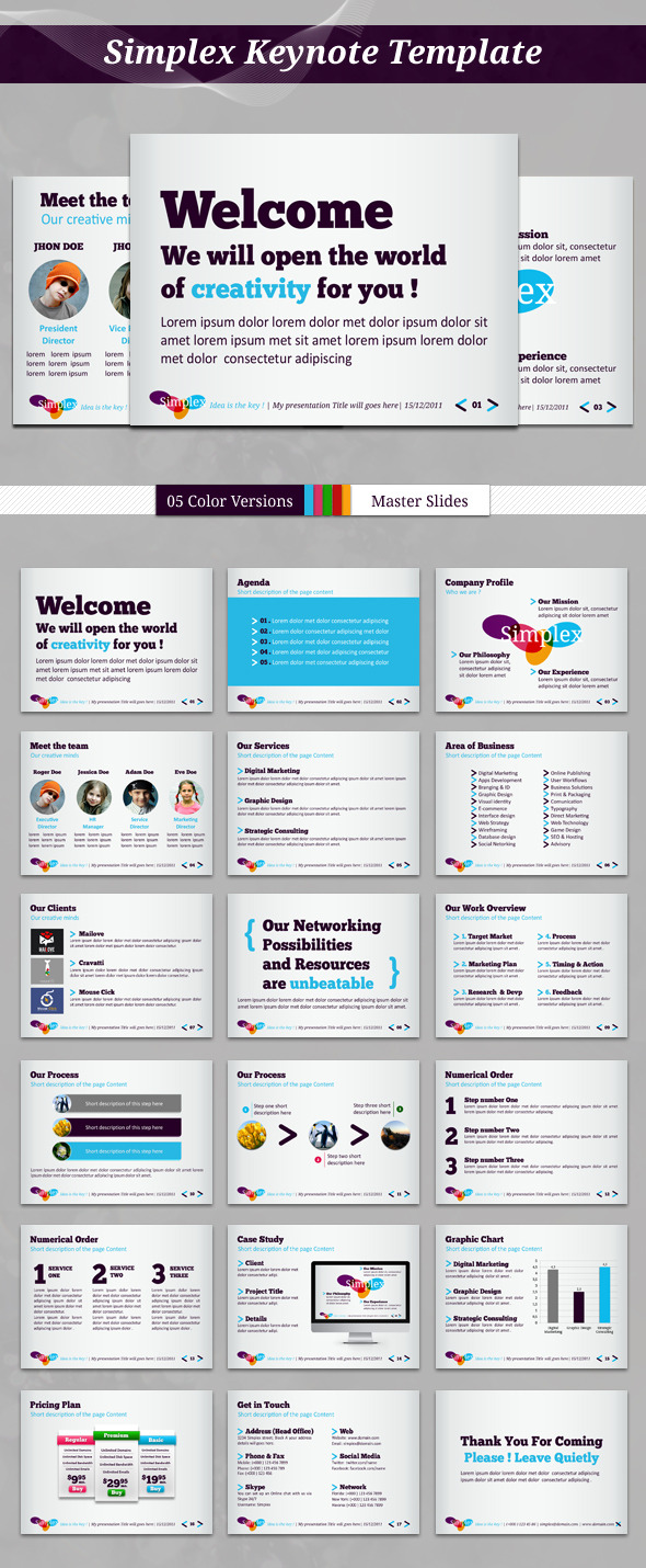 Simplex Keynote Template - Creative Keynote Templates