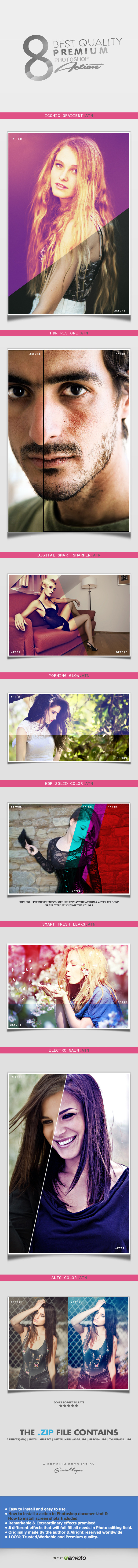 8 Quality Premium Photoshop Action - Photo Effects Actions