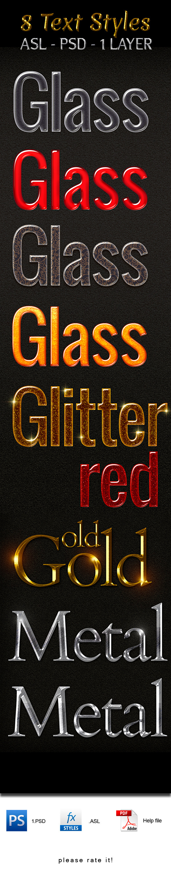 8 Text Layer Styles - Text Effects Actions