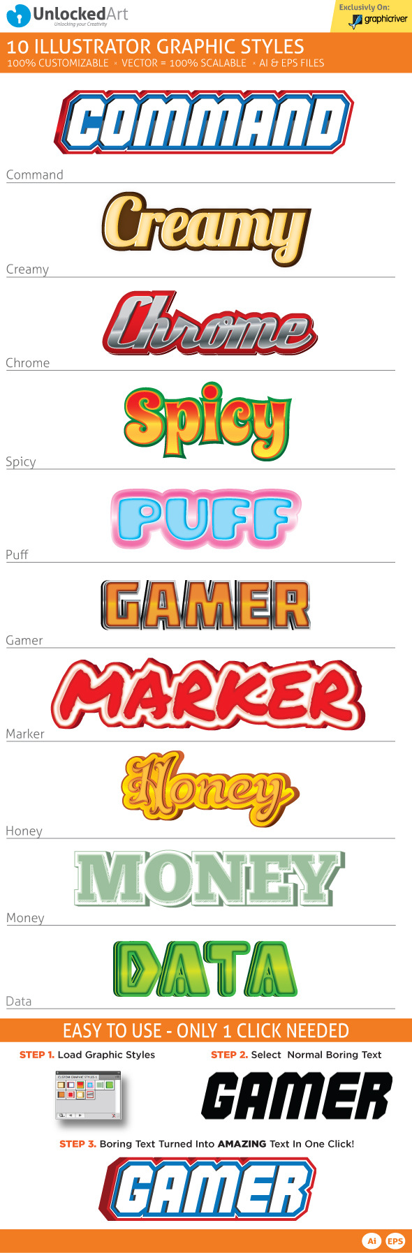 Custom Graphic Styles 1 - Styles Illustrator