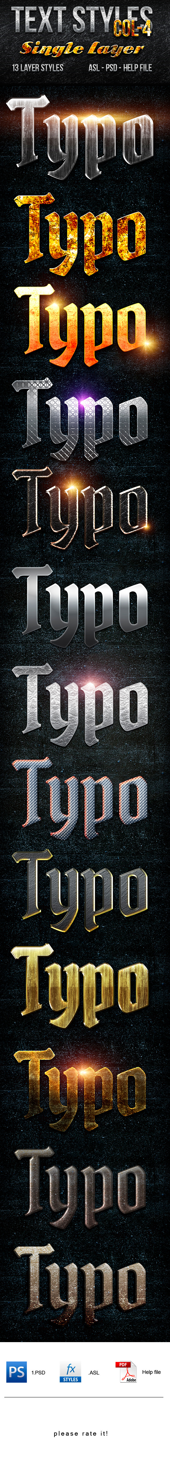 Text Layer Styles -Col 4 - Text Effects Actions