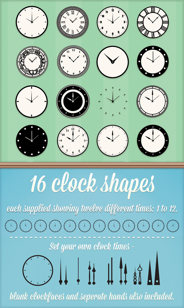 Clock Custom Shapes - Shapes Photoshop