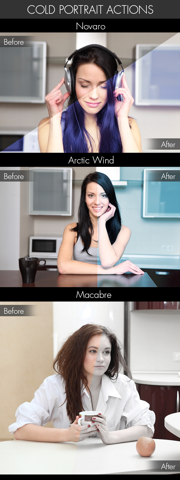 Cold Portrait Actions - Photo Effects Actions