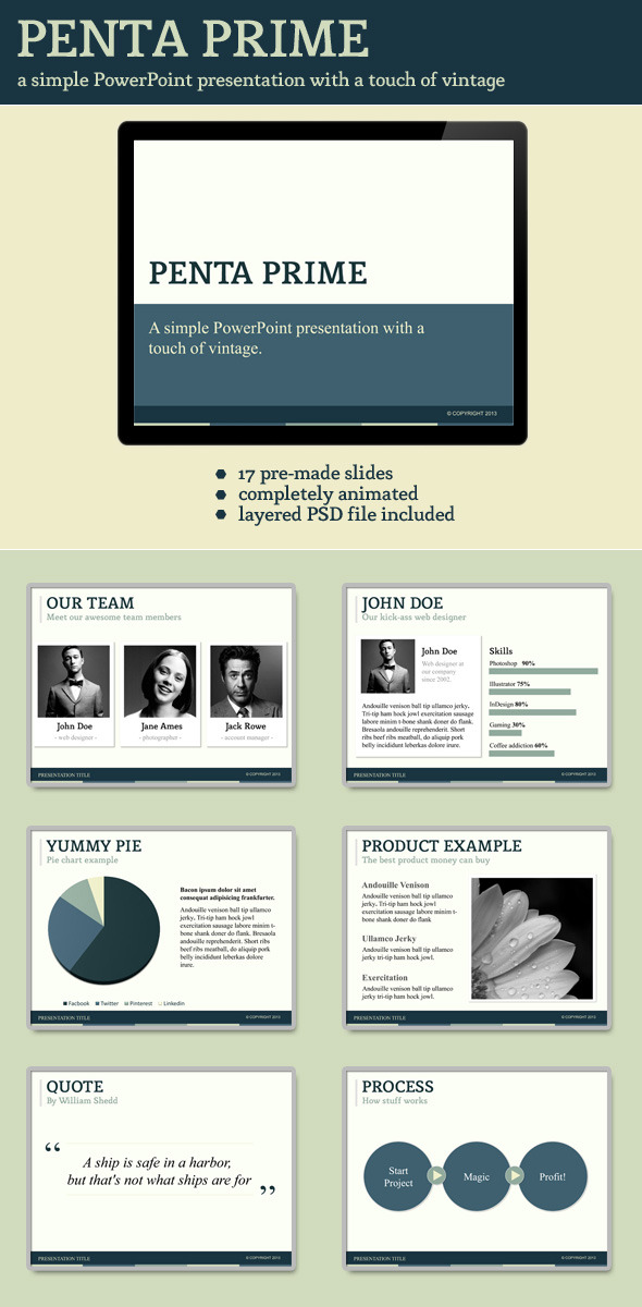 Penta Prime PowerPoint Template - Presentation Templates