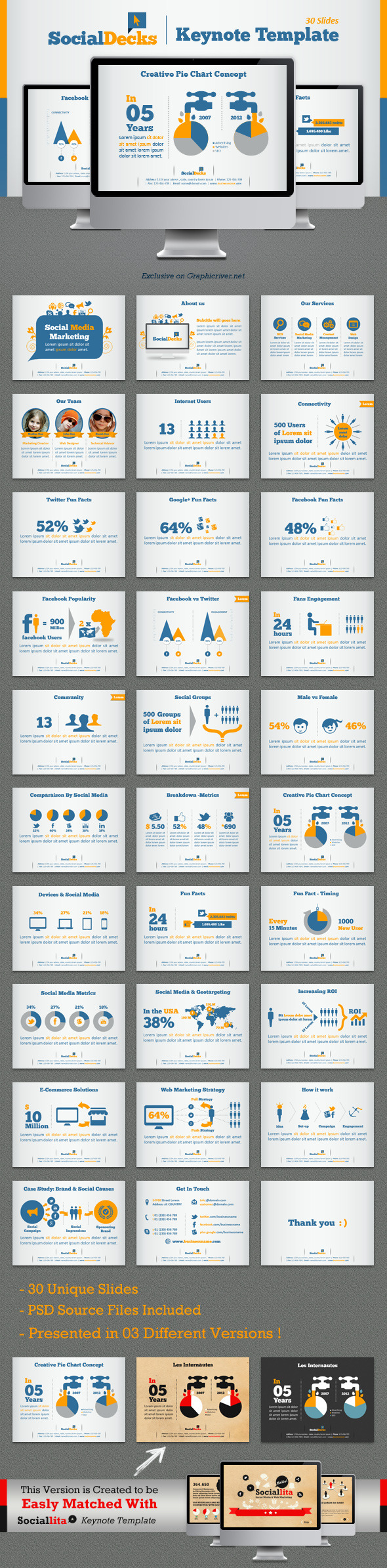 SocialDecks Keynote Template - Creative Keynote Templates