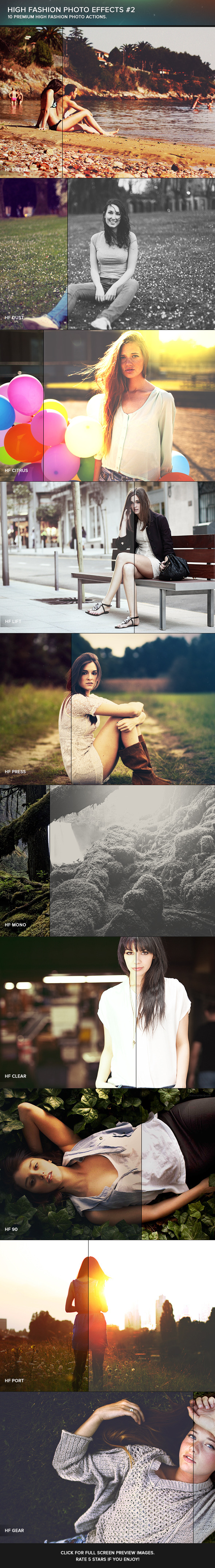 High Fashion Photoshop Actions #2 - Photo Effects Actions